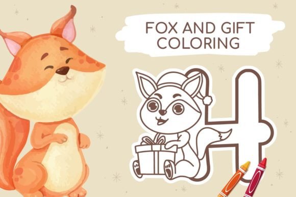Fox and Gift Coloring Font